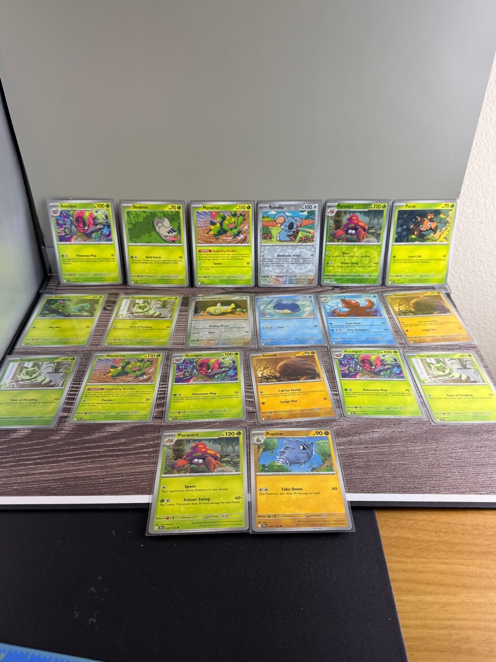 Pokémon Lot of 20 Cards – 4 Reverse Holos – NM – Sprigatito Accelgor Parasect